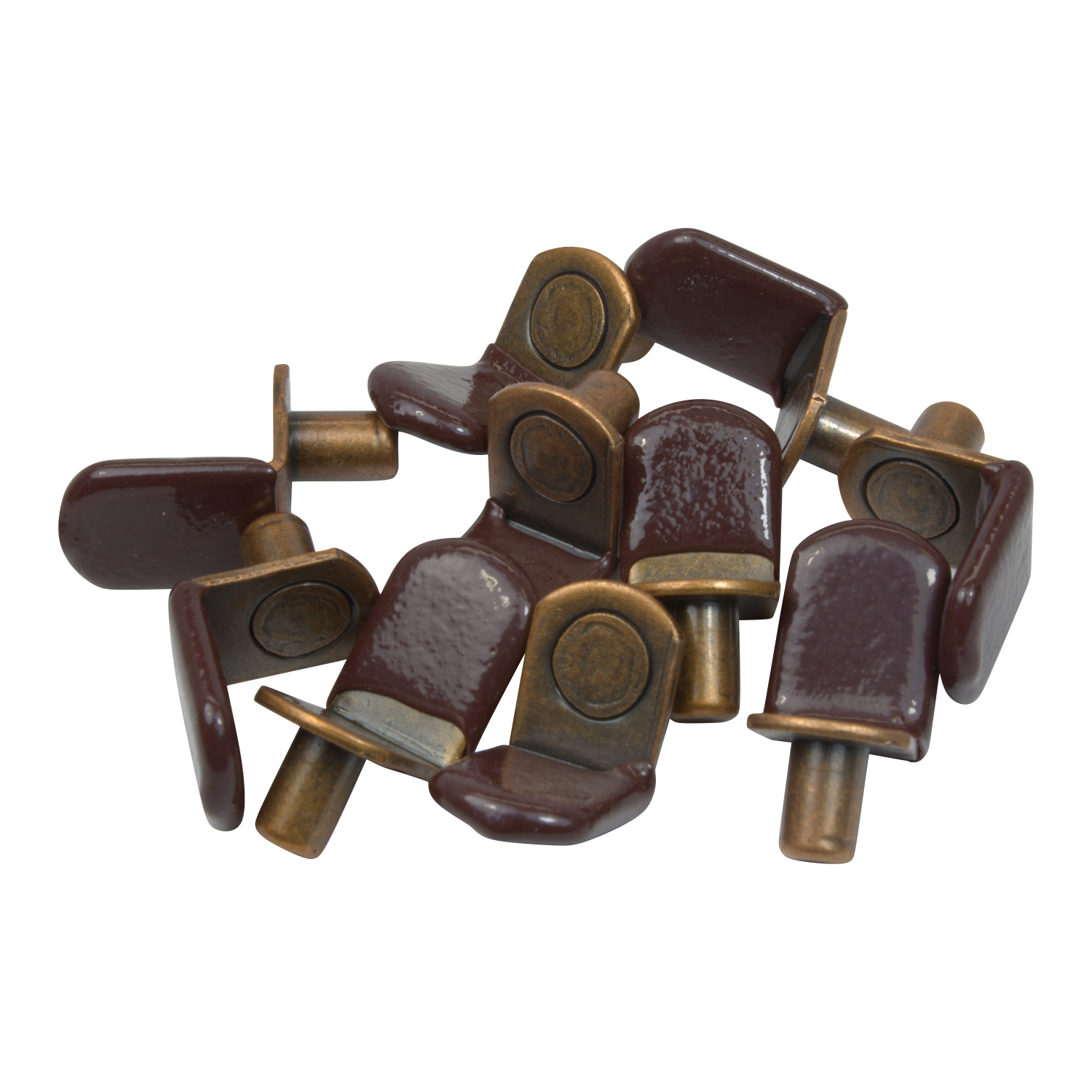 Glass Shelf Support With Vinyl Tip, Brown, Antique Copper, 1/4" Dia, 3/